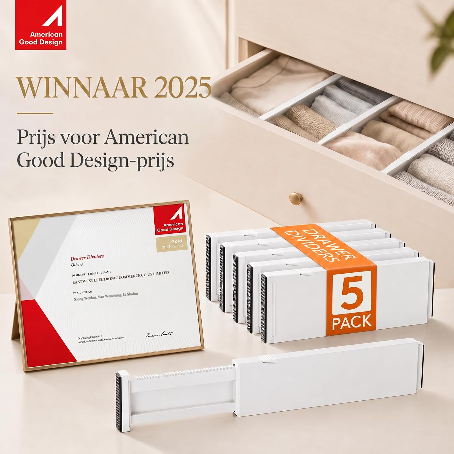 Detalle 2 de Lifewit 23041 ladeverdelers, 5 stuks, verstelbaar van 28 tot 44,5 cm