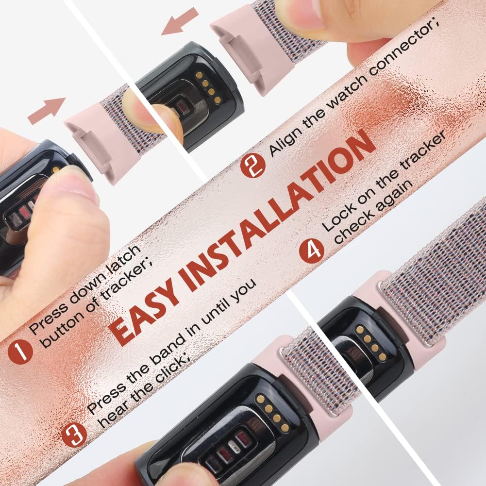 Detalle de Runostrich Sport Loop Nylon Watch Strap for Fitbit Charge 6/5