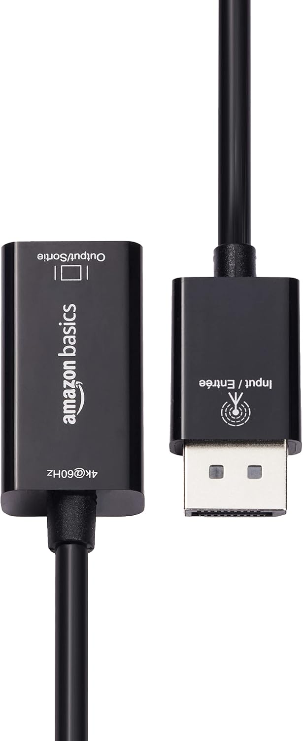 Detalle de Amazonベーシック DisplayPort-HDMI変換アダプター 4K@60Hz対応・プラグ&プレイ