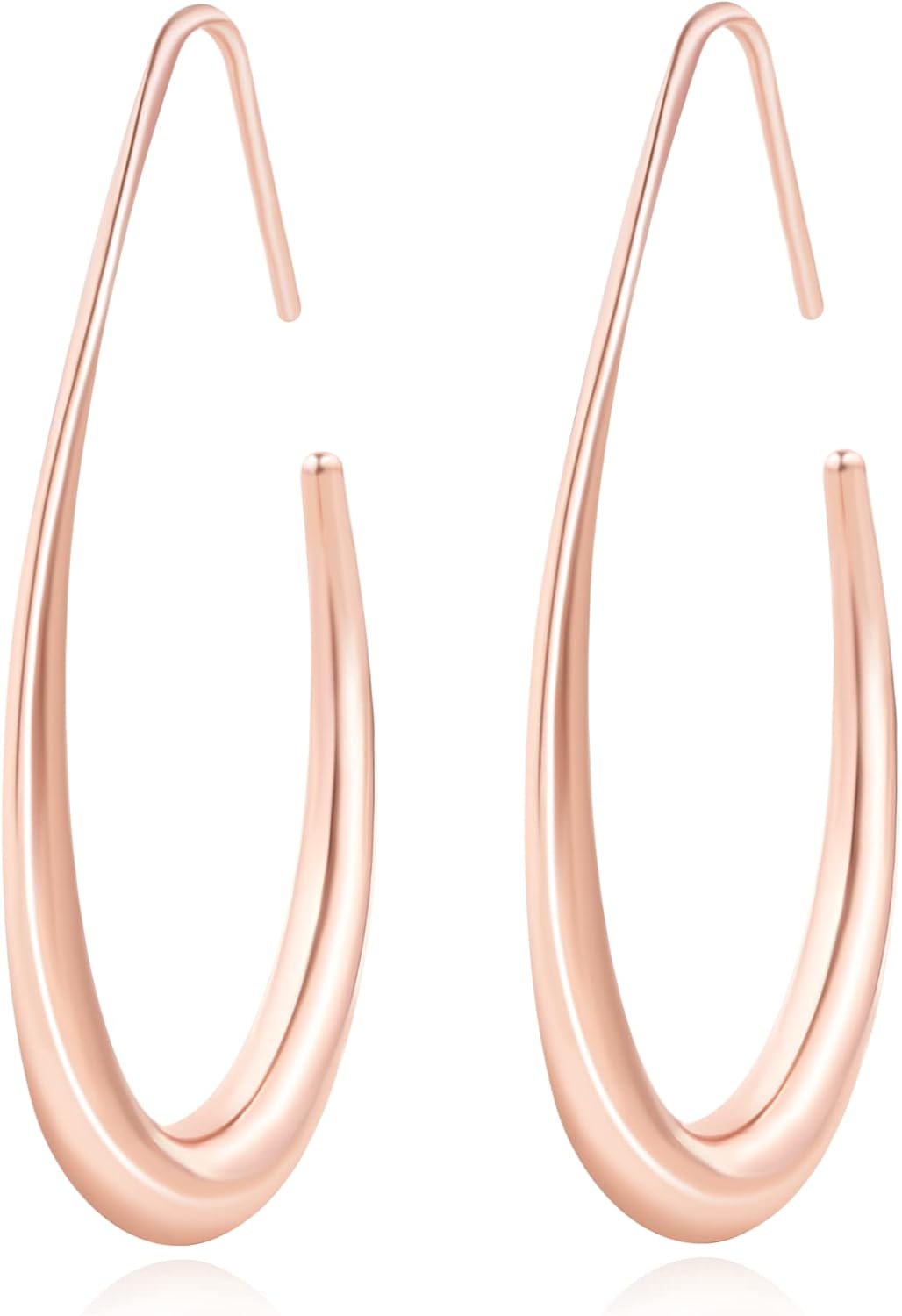 Detalle de Lightweight Teardrop Hoop Earrings for Women – 14k Gold Plated