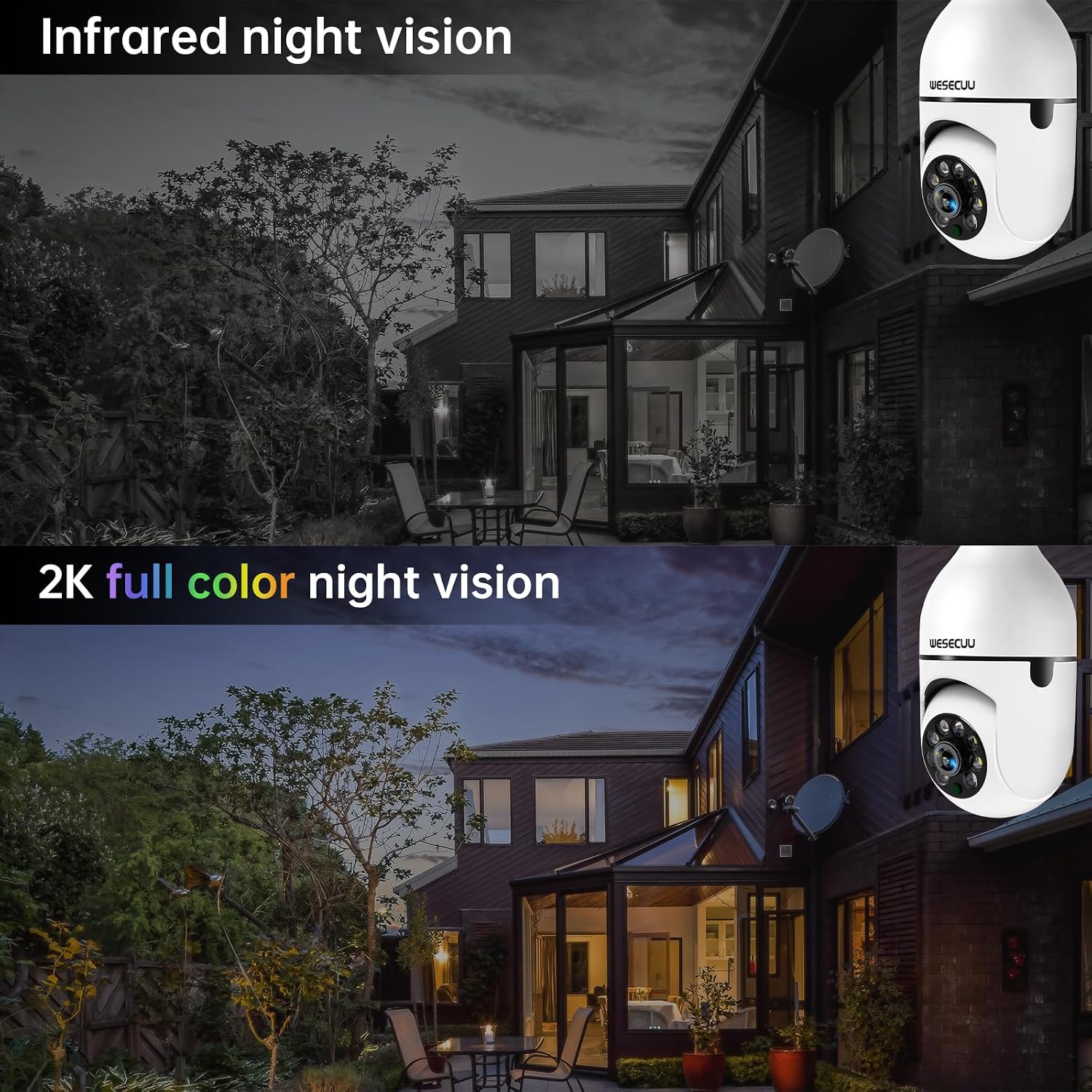 Detalle 2 de WESECUU Light Bulb Security Camera 2K