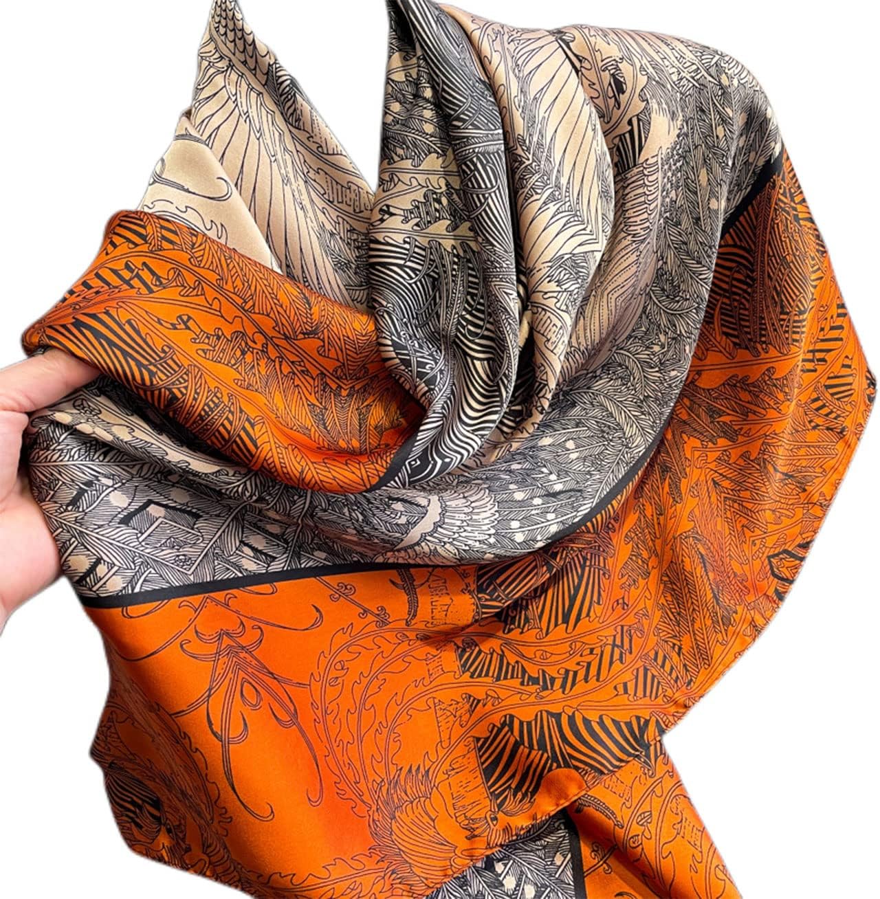 Thumbnail 2 de prinfantasy Seiden-Schal Quadrat 90 × 90 cm – Satin-Gefühl,Seide-Optik, Haar-Wrap und Schlaf-Schal