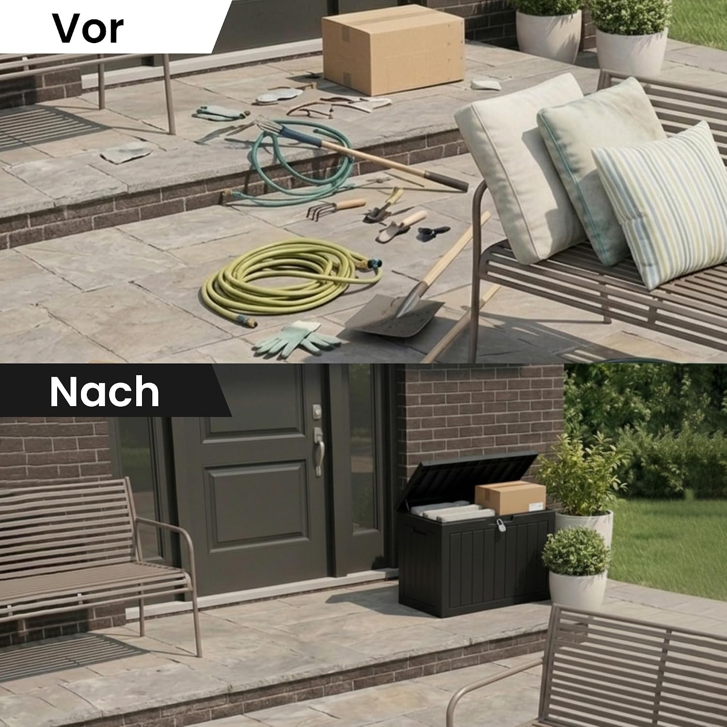 Thumbnail 6 de Olsen & Smith Paketbox Draussen 170L – wetterfeste Aufbewahrungsbox mit Deckel