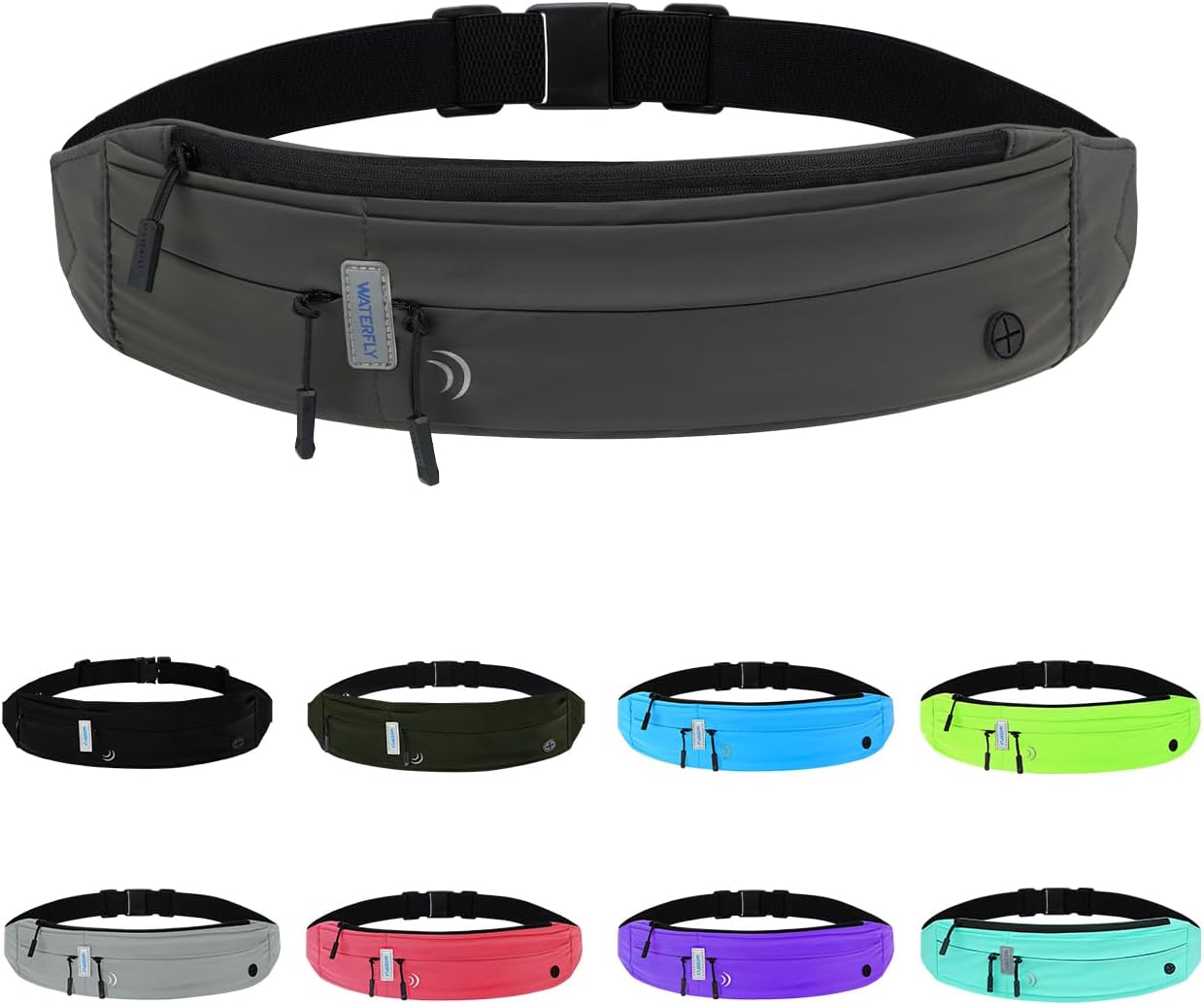 Thumbnail 6 de WATERFLY Running Belt Fanny Pack (Runner) — slim hands-free waist bag with phone holder