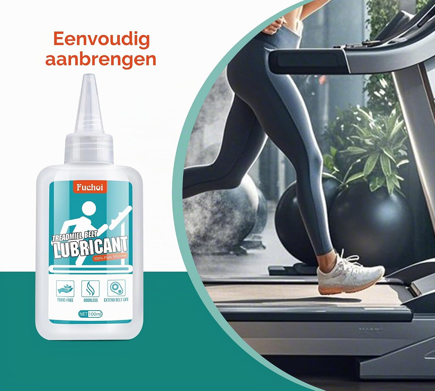 Detalle 2 de Fuchoi CF02de siliconenolie voor loopbanden, 200 ml, 100% siliconen