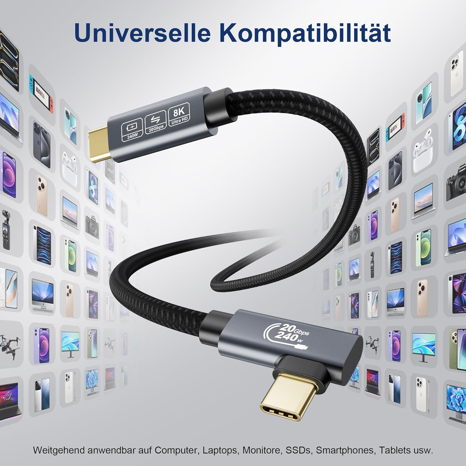 Thumbnail 6 de EUDOBEL USB C Kabel 2 m mit 20 Gbit/s