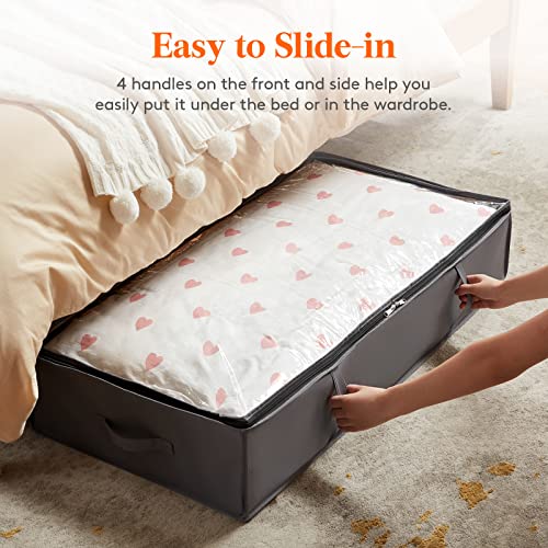 Detalle de Lifewit 4 Pack 95L Under Bed Storage with Clear PVC Window – Grey