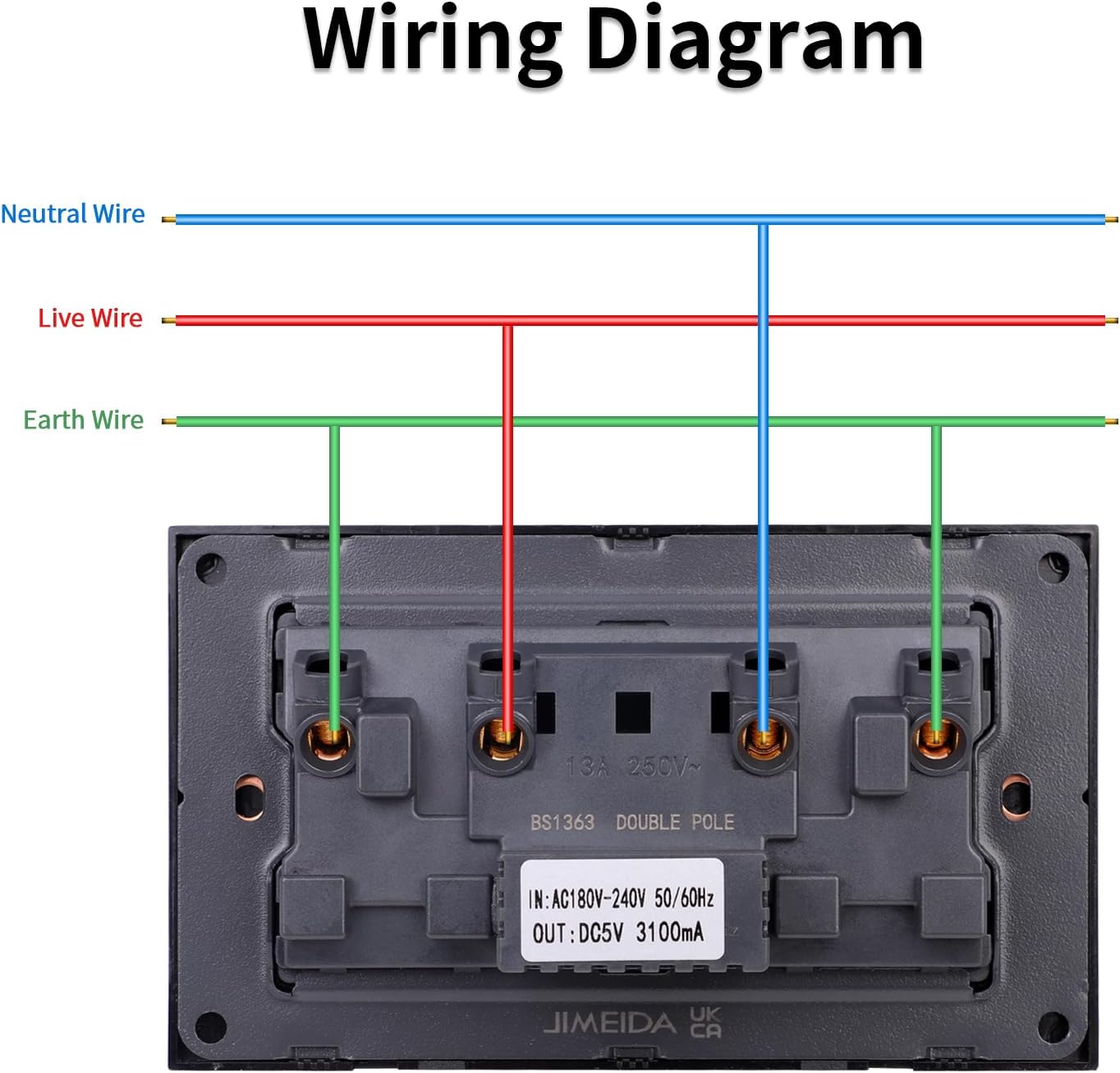 Thumbnail 5 de JIMEIDA double switched power socket 5-pack