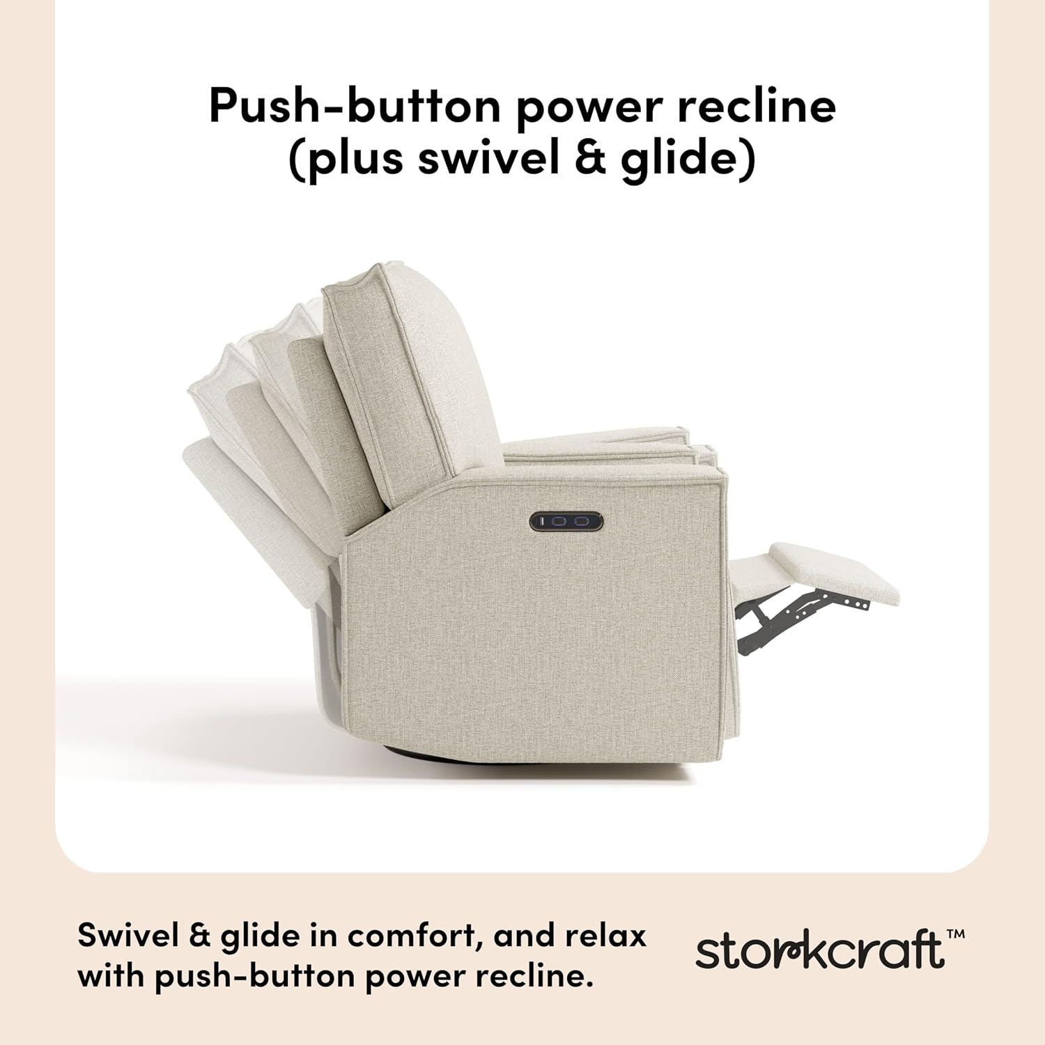 Detalle 1 de Storkcraft Texas nursery power recliner