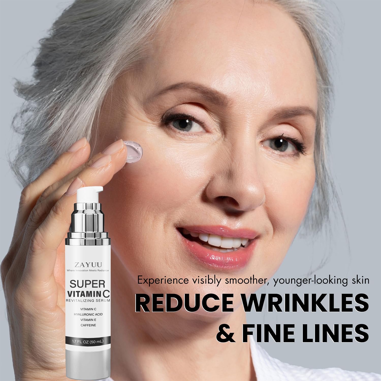 Detalle de Super Vitamin C Face Serum for Mature Skin (1.7 fl. oz.) with Hyaluronic Acid, Vitamin E, Caffeine