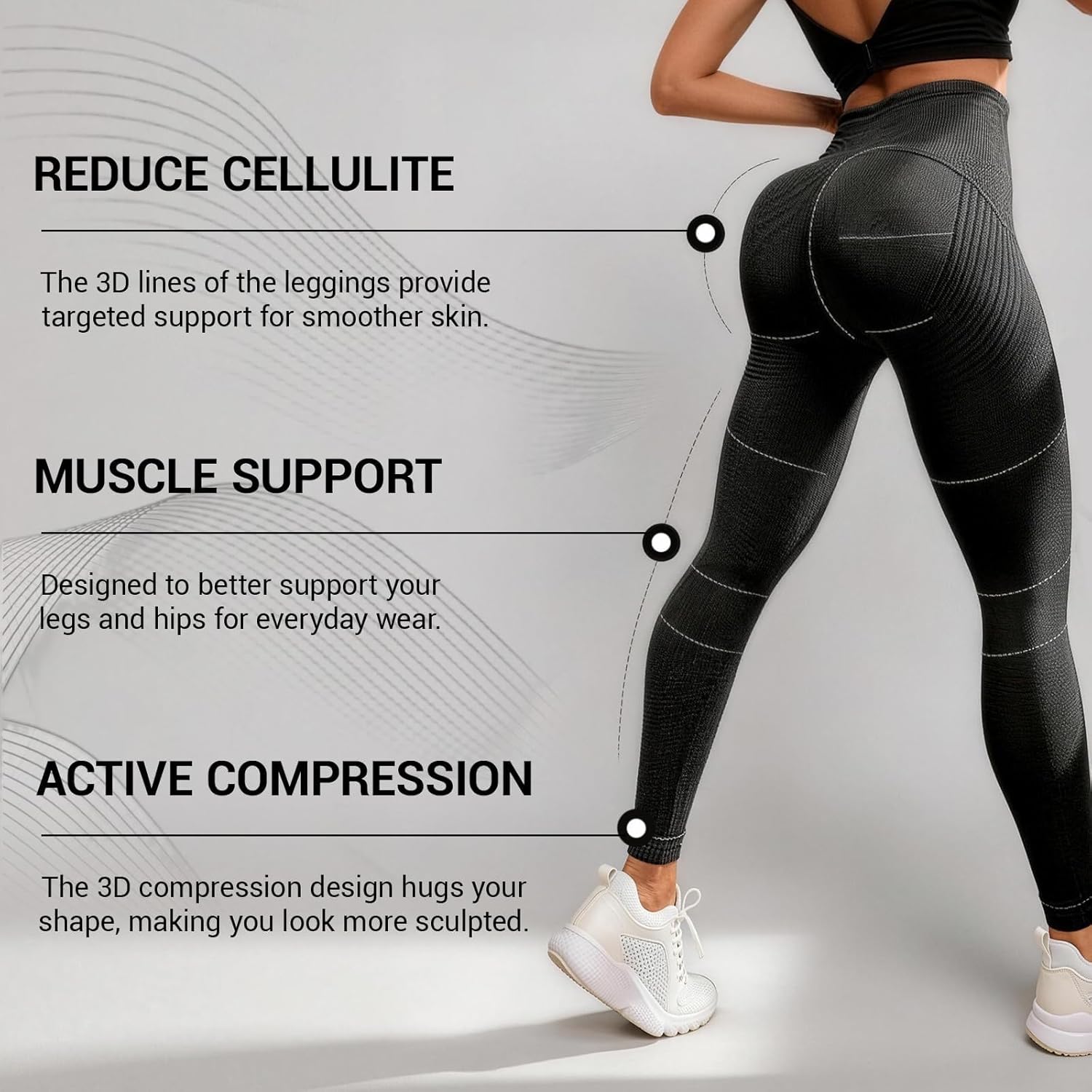 Thumbnail 3 de Leggings anticellulite Fittabella 3D Donna – compressione graduata, senza cuciture, push up