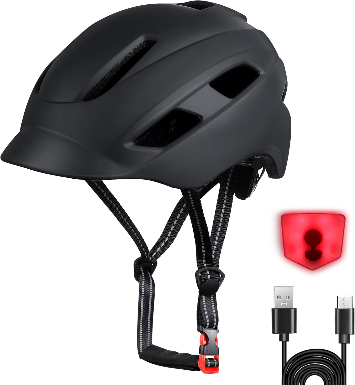Detalle de Bike Helmet Adjustable with USB LED Light
