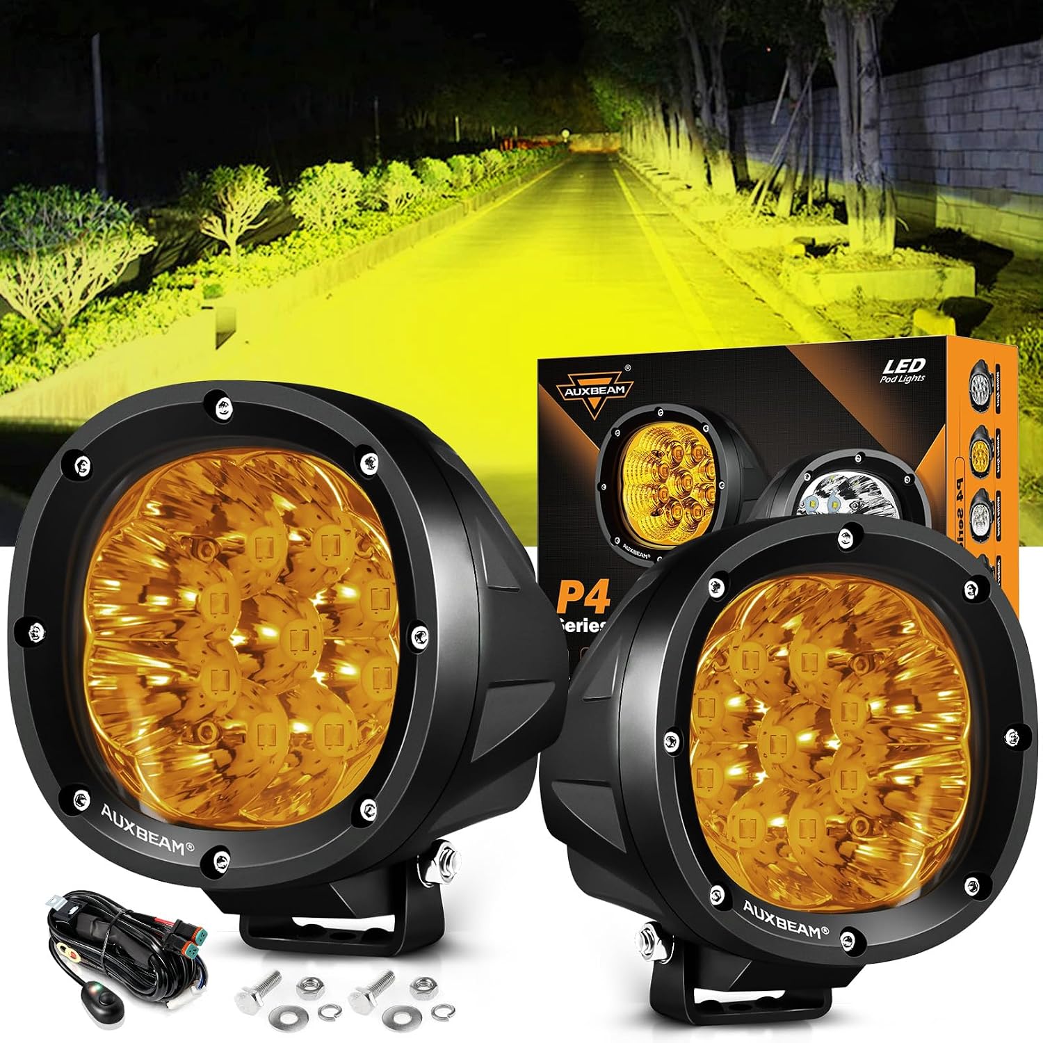 Detalle de Auxbeam 90W Amber LED Offroad Light