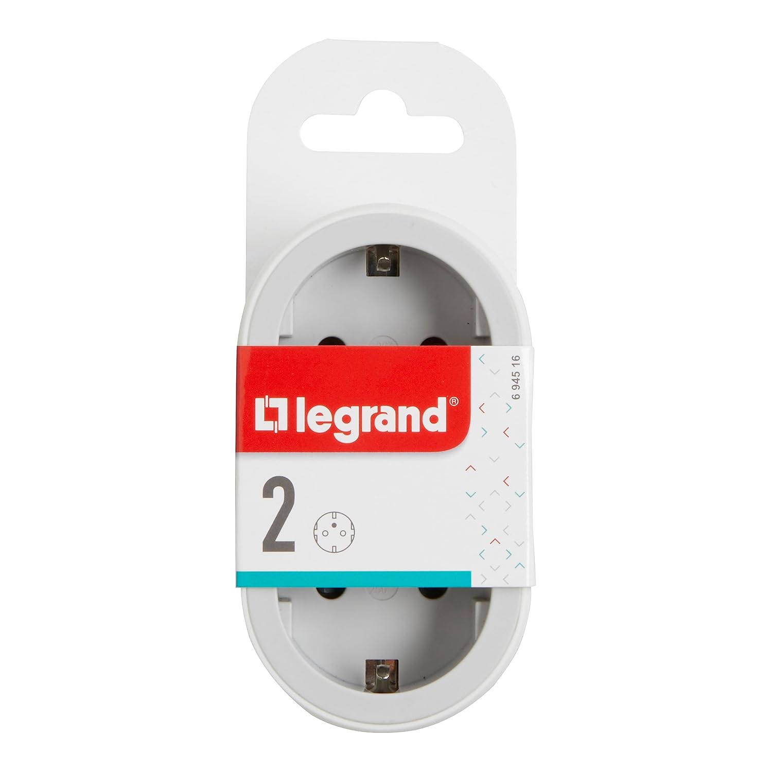 Detalle de Legrand 694516 contactadapter voor twee Schuko-stekkers, type F 2P+E