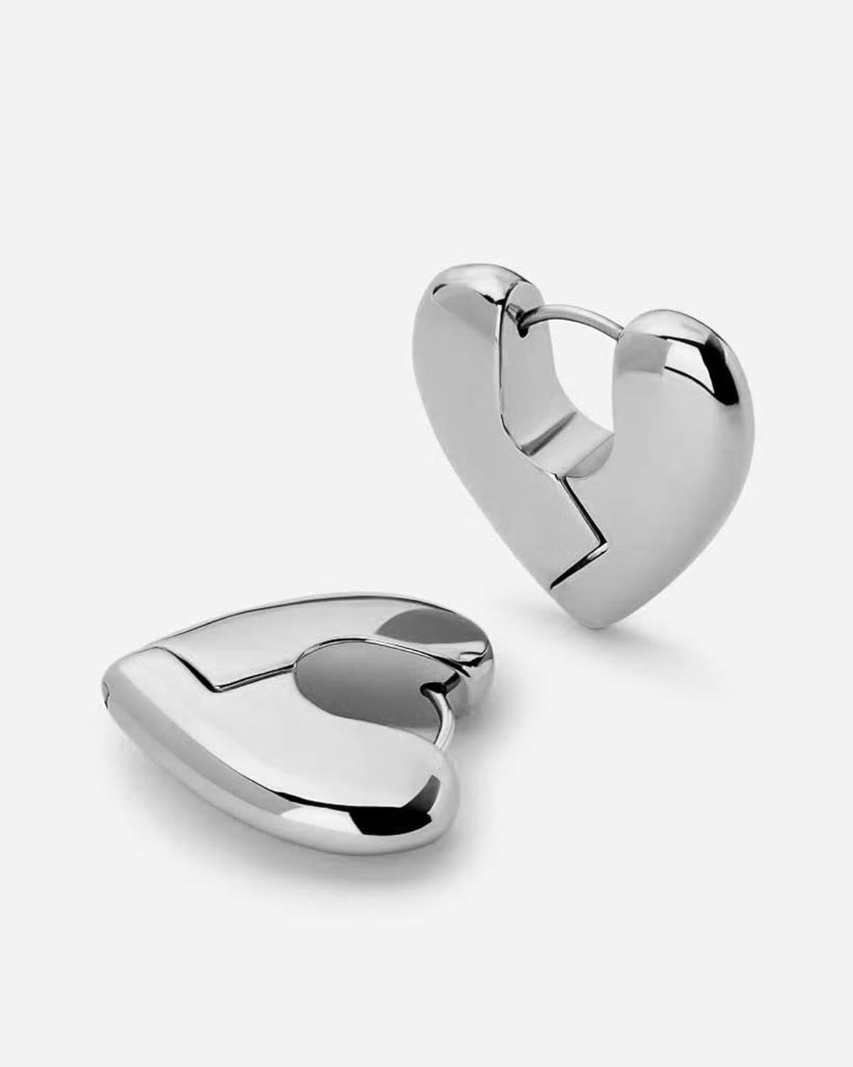 Detalle de MUMREUES Ohrringe Damen – Kreis-Ohrringe mit Herzsilhouette, 14k vergoldet