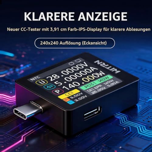 Thumbnail 7 de AVHzY K2 USB Spannungs- und Strommesser – PD3.1 / EPR 28 V Protokolltester (K2R 48V)