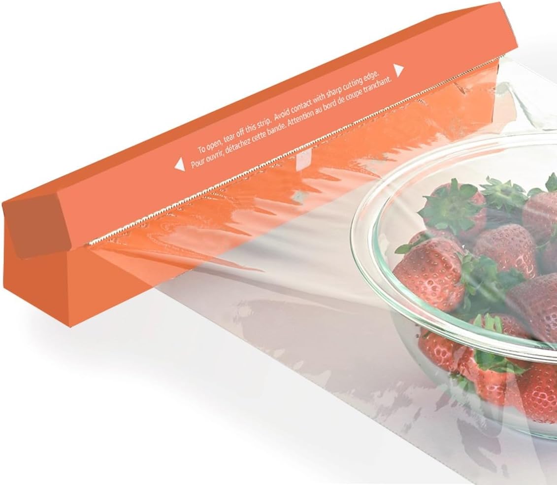 Detalle de Amazon Basics Plastic Food Wrap, BPA Free, Microwavable, 200 Sq Ft (Pack of 1)
