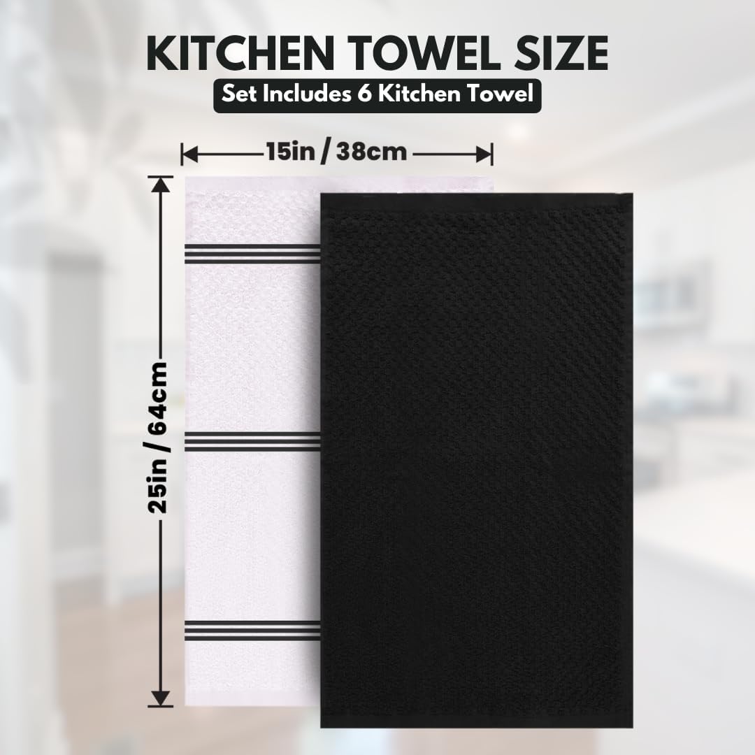 Detalle de Infinitee Xclusives Cotton Kitchen Towels, 6-Pack