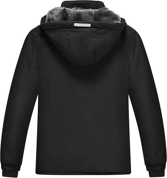 Detalle de MoFiz Boys’ Snowboarding Jacket, Waterproof Hooded Fleece Ski Coat, Ages 6–16