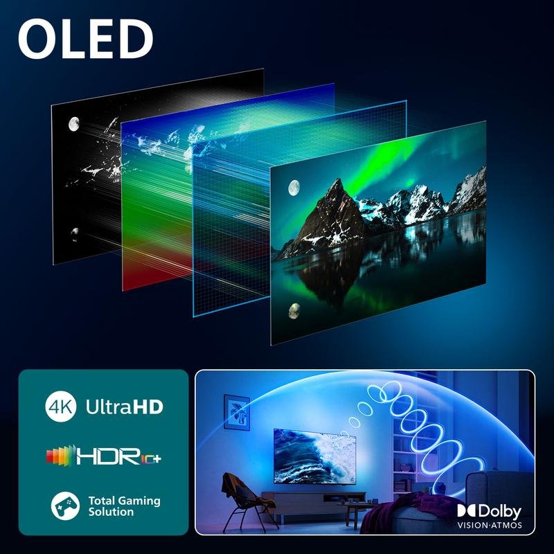 Detalle de Philips OLED 77OLED76012: TV OLED 77" con Ambilight, 4K 120 Hz y HDR para cine en casa y gaming