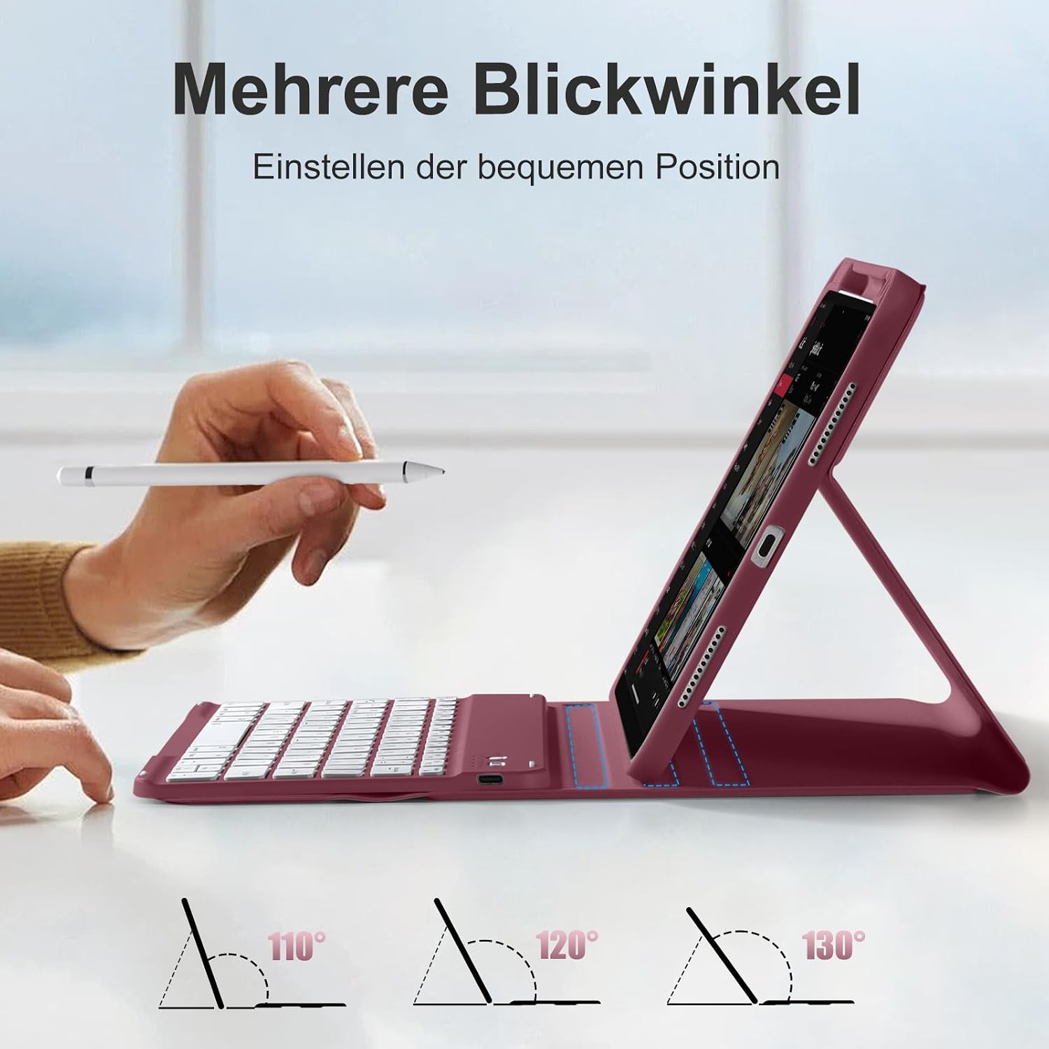 Detalle 2 de drivego iPad Tastaturhülle für 11 Zoll