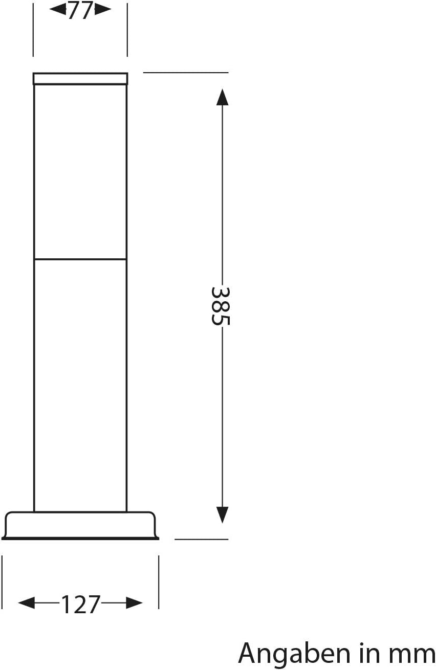 Detalle 2 de PORU Paletto luminoso per uso esterno IP44 39 cm, Antracite con lampada E27 471 lm