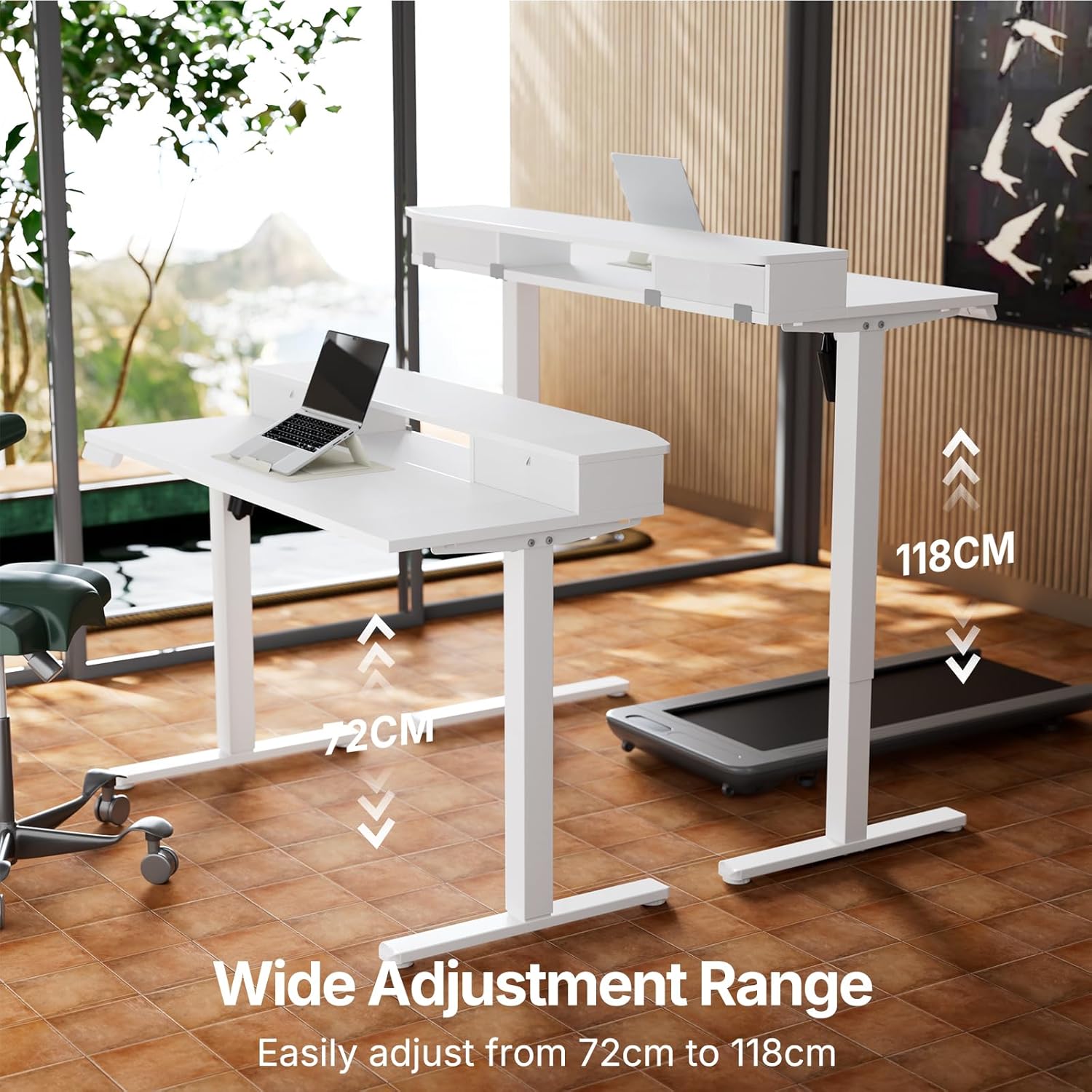 Detalle 2 de HUANUO 100 x 60 cm Electric Standing Desk with Drawers – A practical UK-focused review