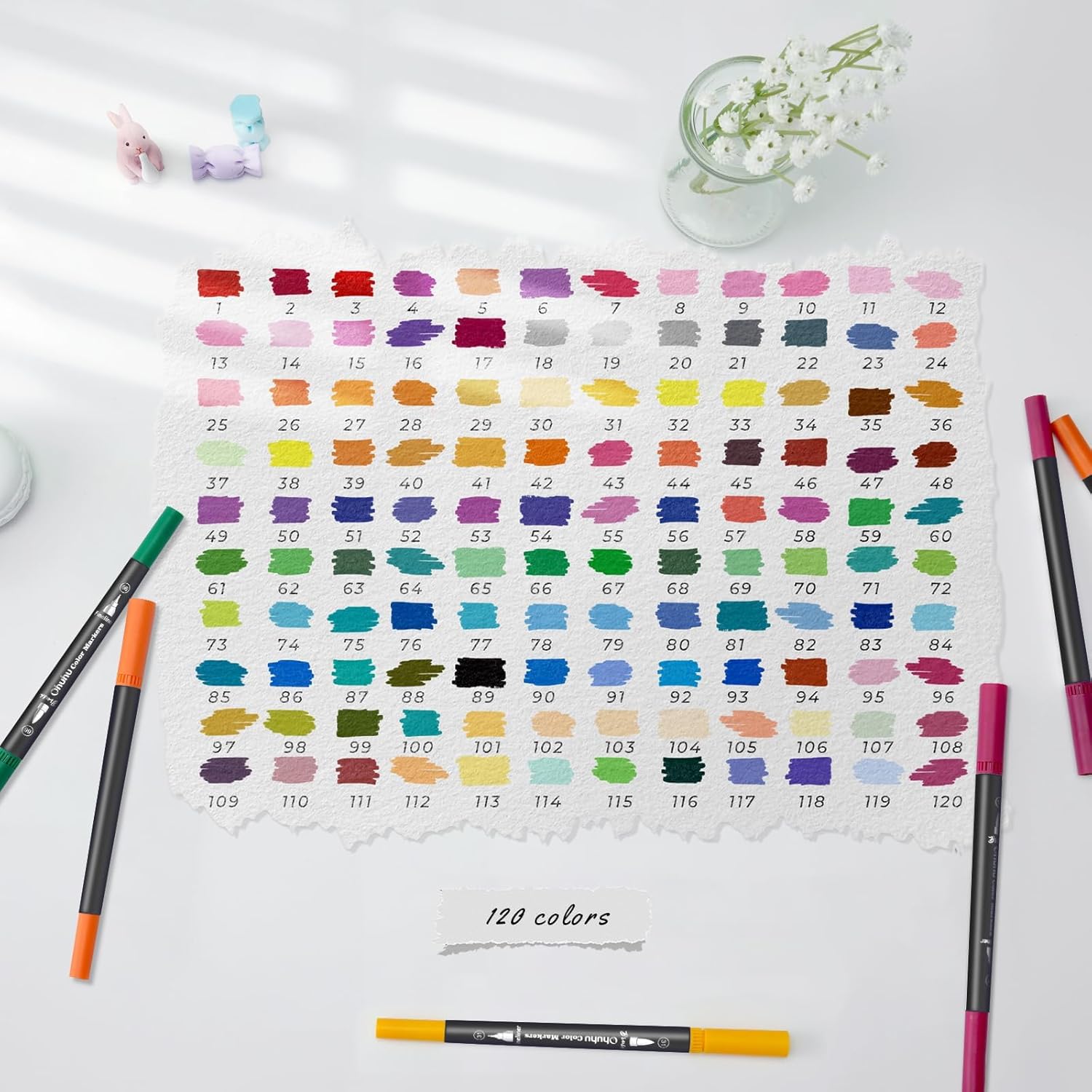 Thumbnail 6 de Ohuhu 120 Farben Dual Brush Pen Set mit Doppelspitze (Pinsel & Fineliner) – wasserbasierte Filzstifte