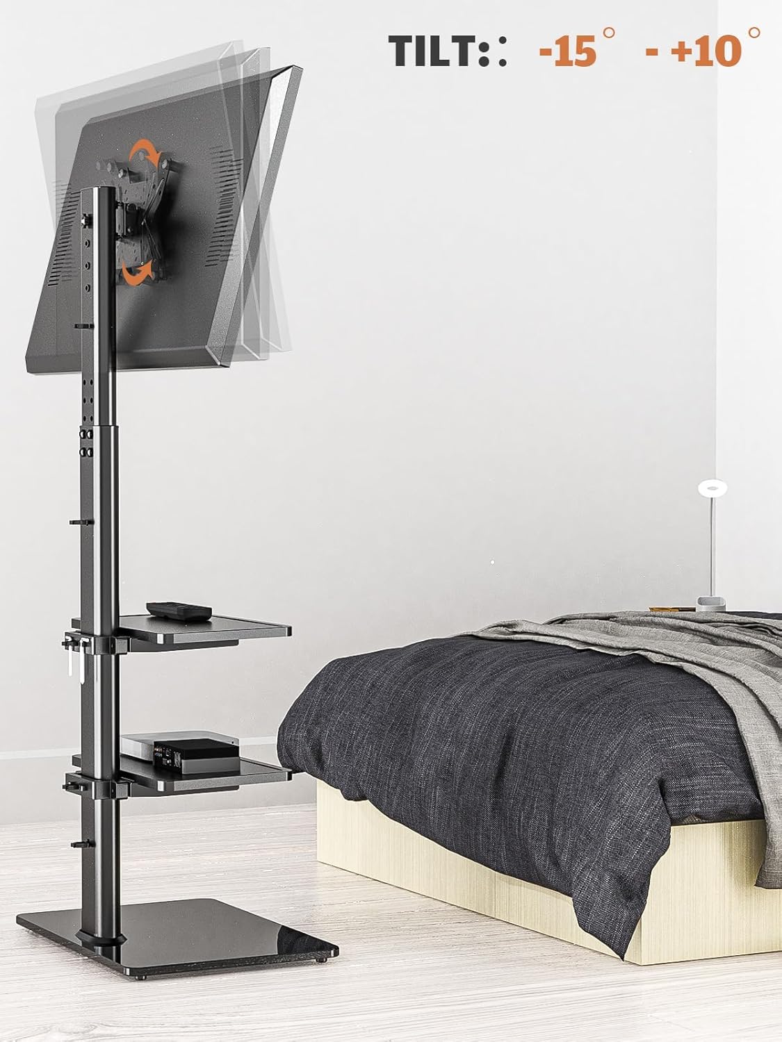 Thumbnail 5 de HT3001BP: Universal Floor TV Stand with Swivel Mount for 19–42 inch TVs