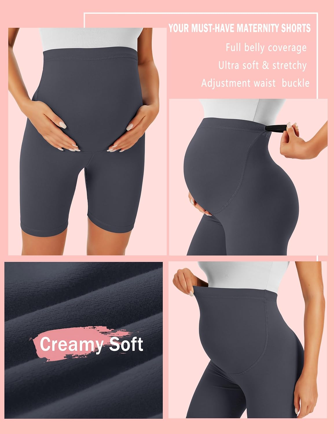 Detalle 2 de VALANDY Creamlush Maternity Shorts Over The Belly