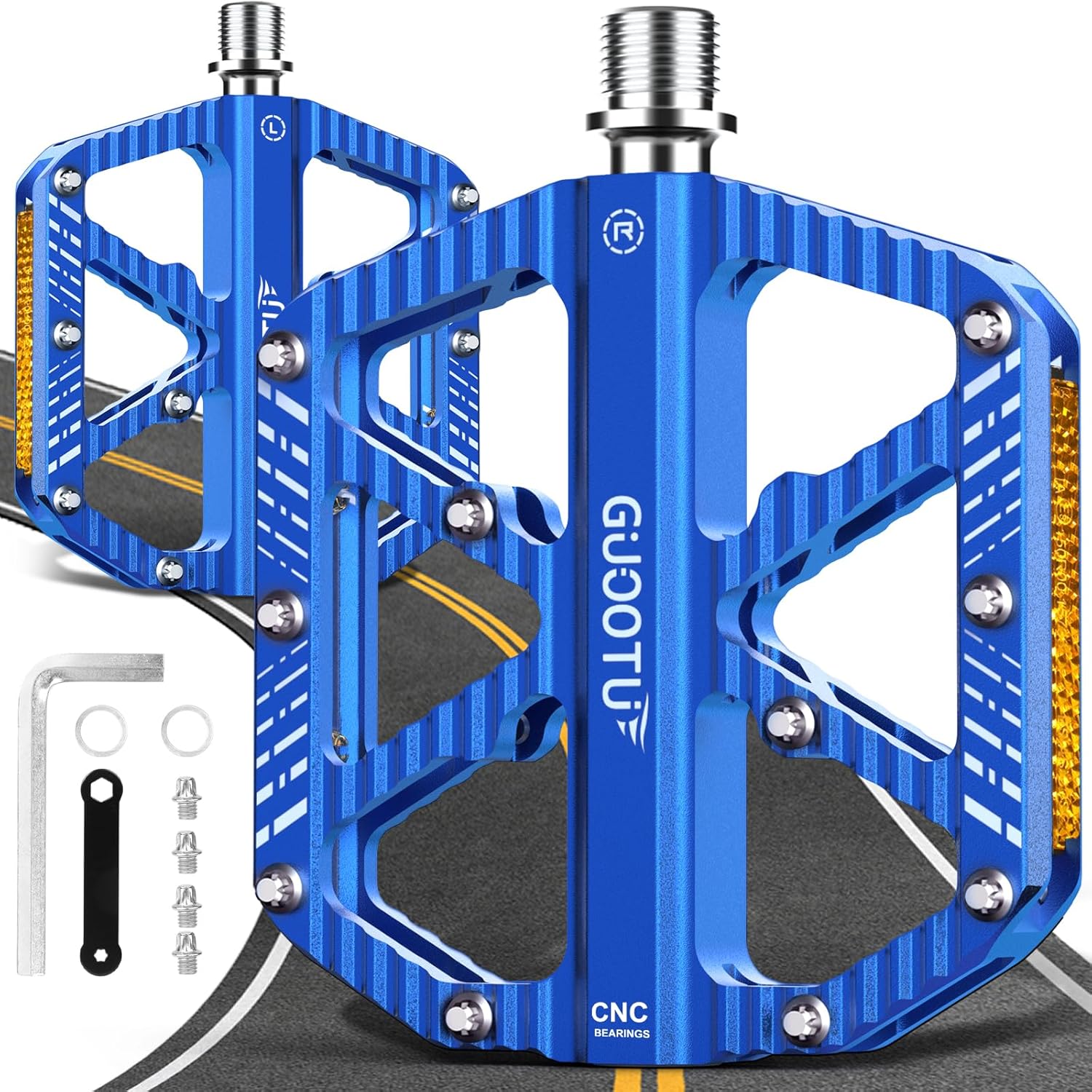 Thumbnail 6 de GUOOTU Fahrradpedale CNC Aluminium MTB Flachpedale