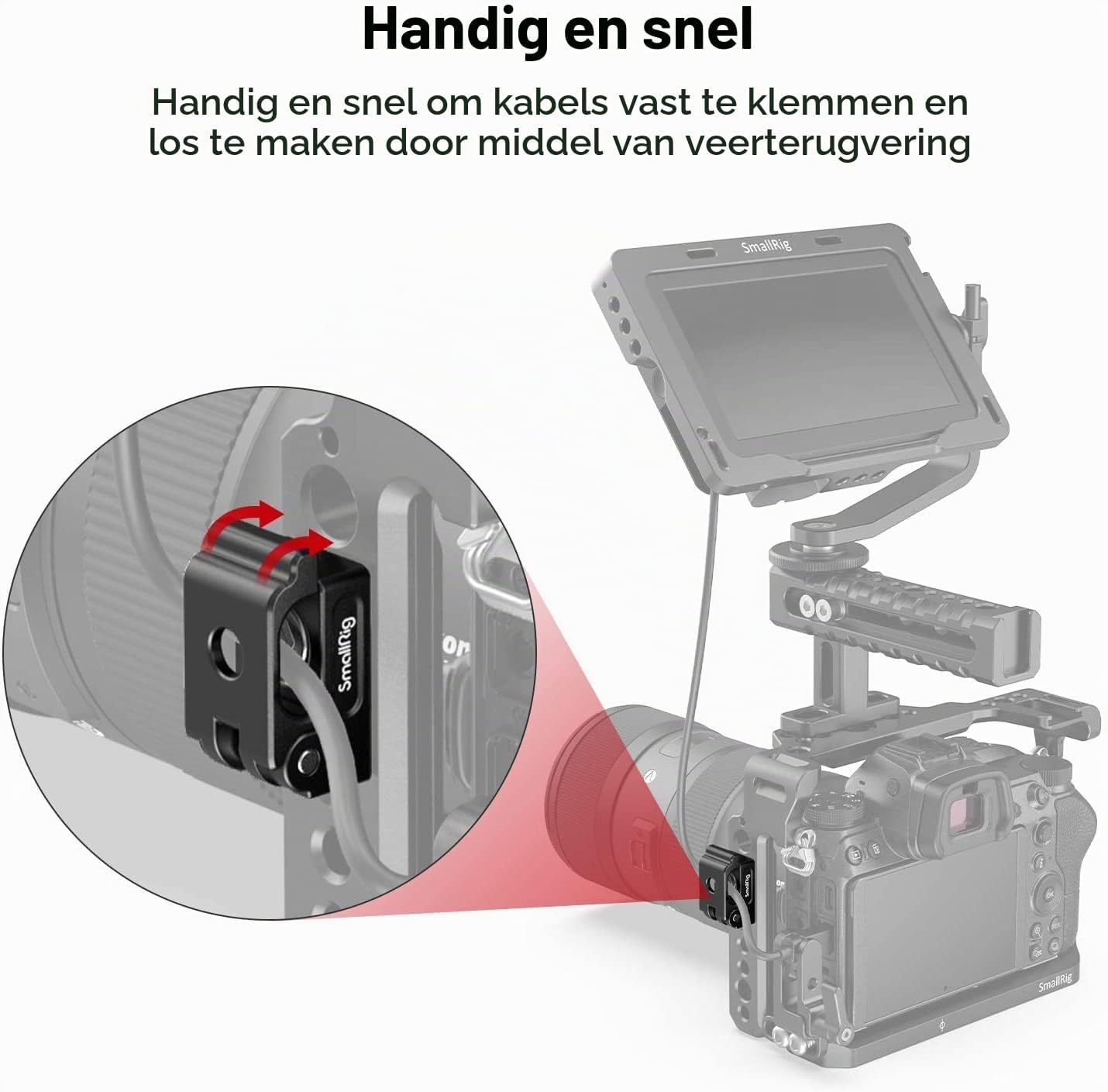 Thumbnail 3 de SMALLRIG MD2418 universele HDMI-kabelklemset met veer, 2 stuks