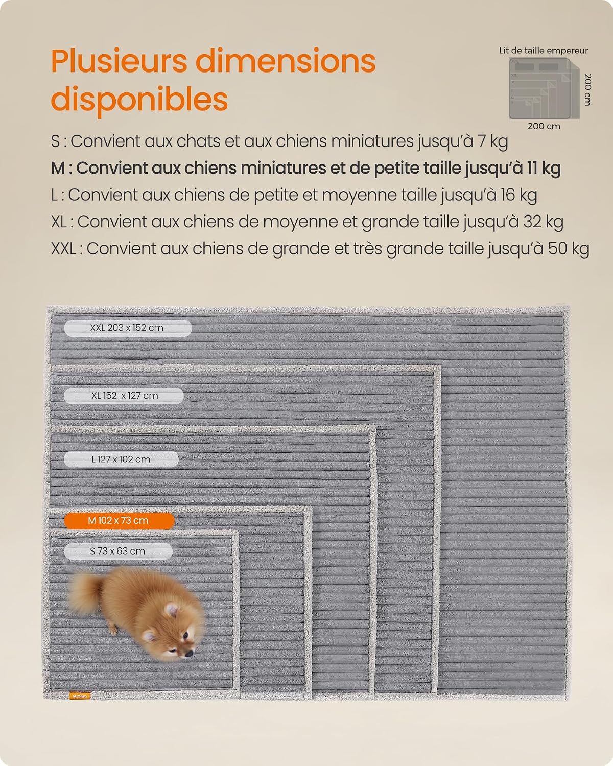 Thumbnail 5 de Feandrea Tapis Chien imperméable M 102 x 73 cm