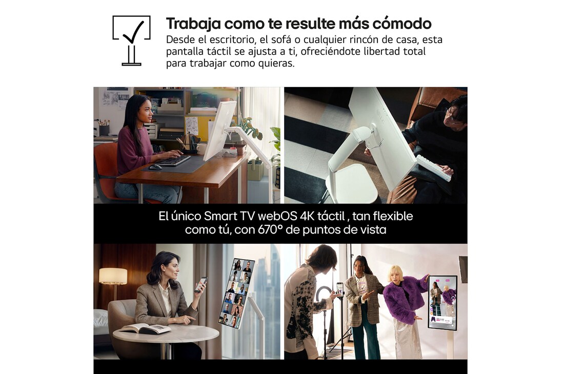 Detalle de LG Smart Monitor Swing 32" 4K táctil con webOS 24