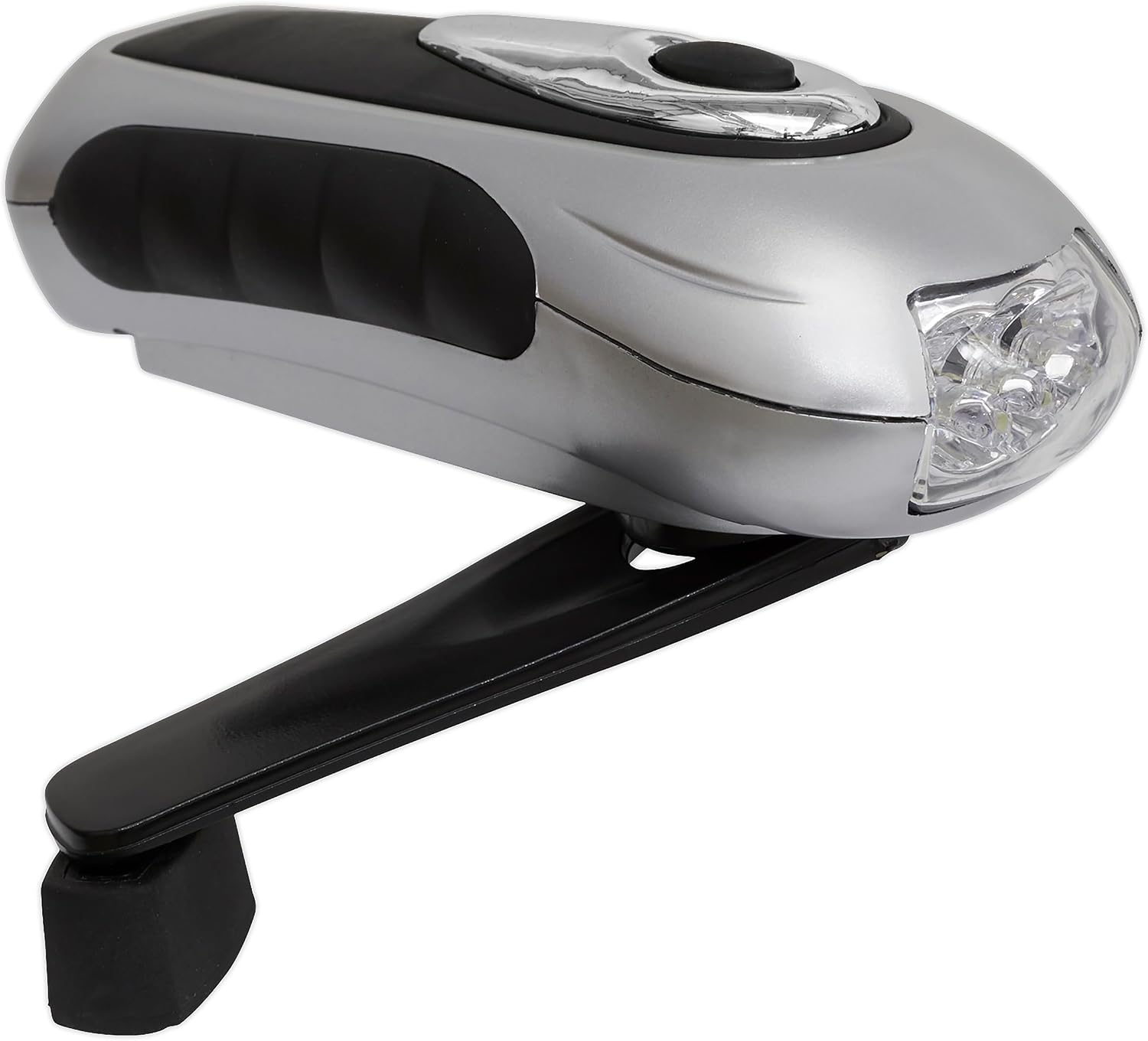 Detalle de Sealey AK3305 Wind-Up Rechargeable Torch, 3 LEDs, Silver