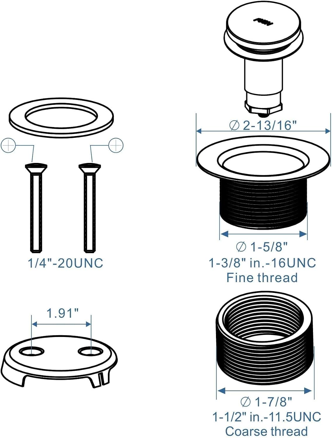 Thumbnail 5 de HIDROP Bathtub Drain Assembly, Oil-Rubbed Bronze