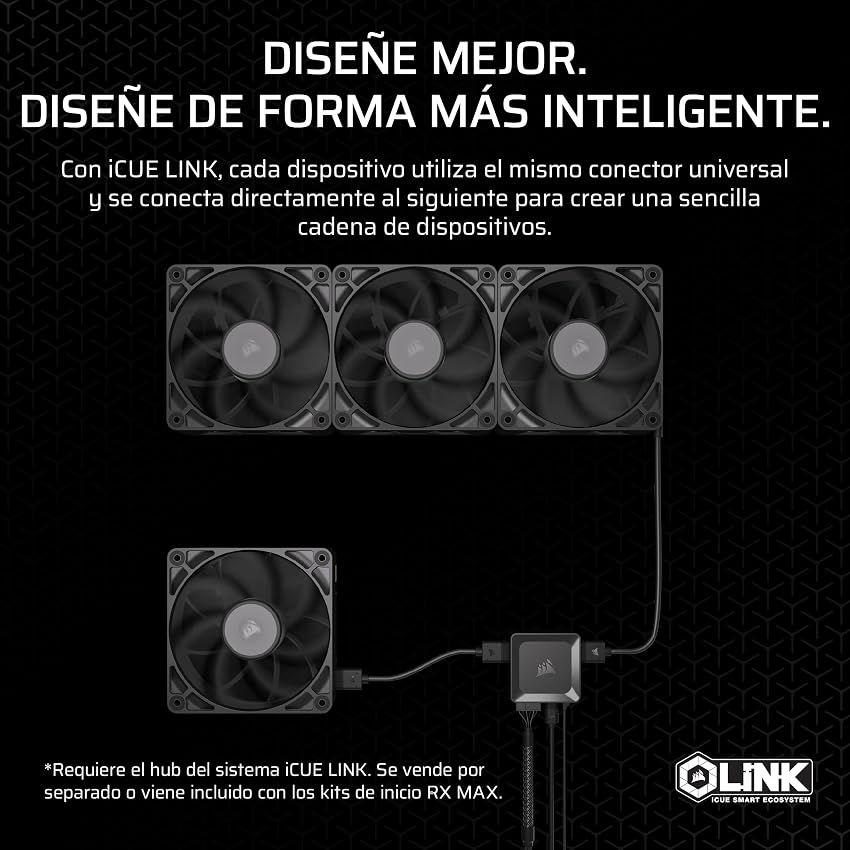Thumbnail 4 de CORSAIR iCUE Link RX120 MAX ventilador 120 mm 2.000 RPM