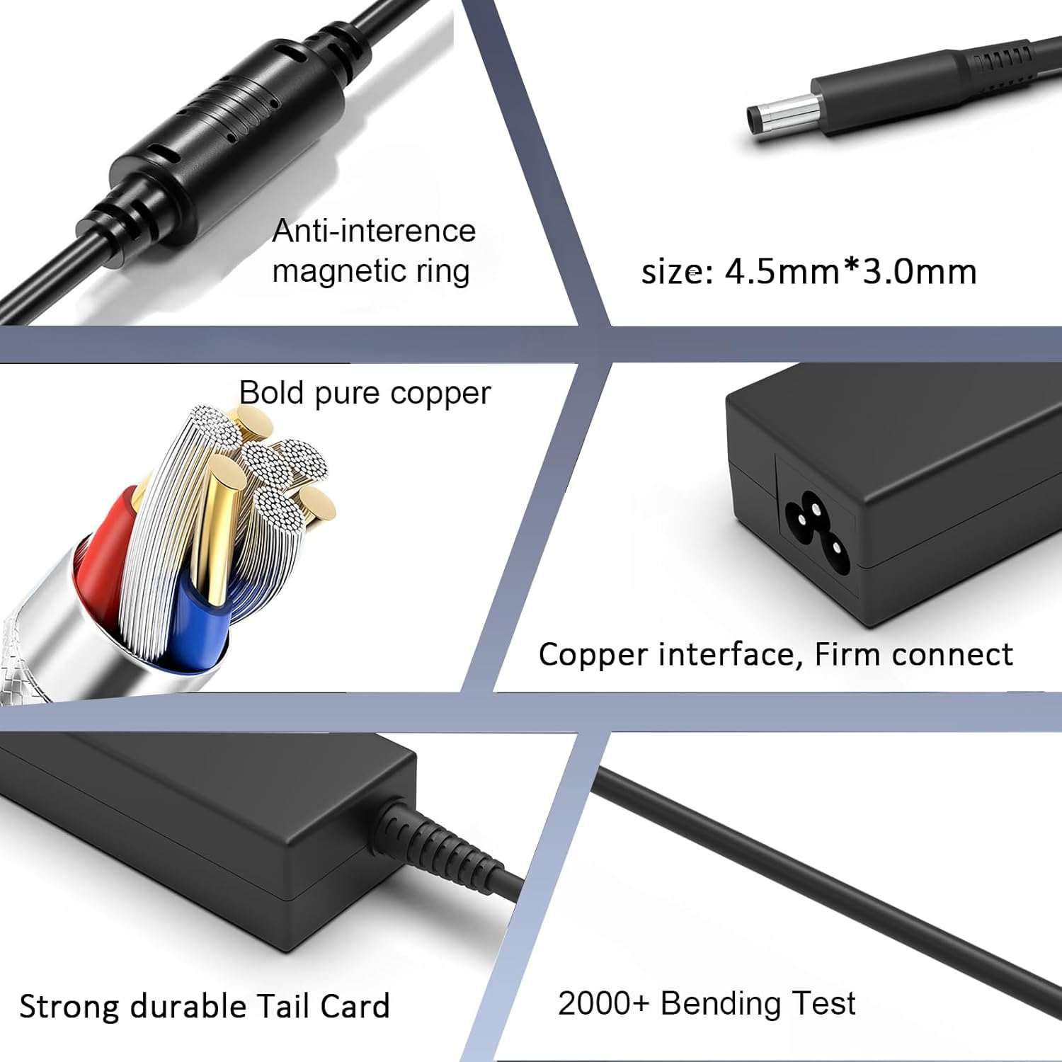 Thumbnail 2 de 65W 4.5mm AC Laptop Charger Compatible with Dell Inspiron, Latitude & Vostro (20V Output)