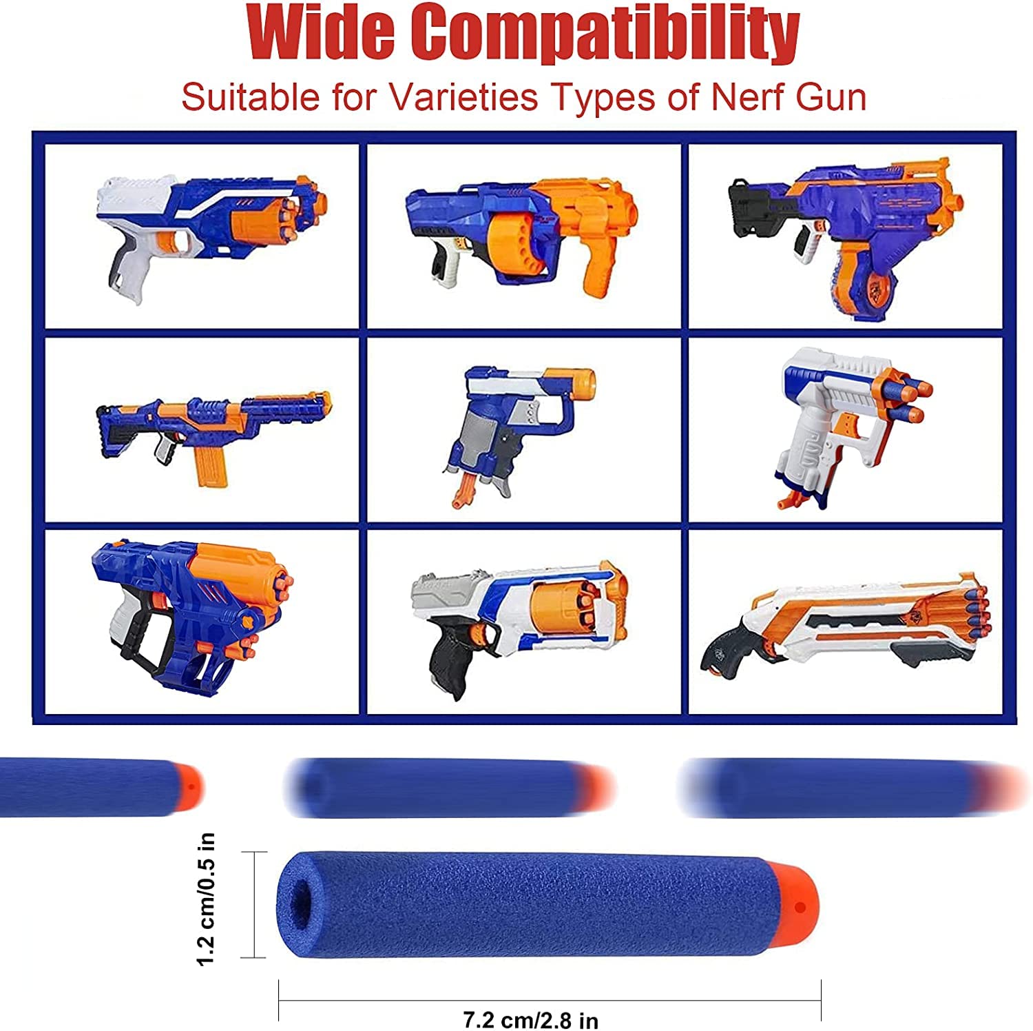 Detalle de Airlab W004-dart-bl schuimdarts voor Nerf, 400 stuks van 7,2 cm