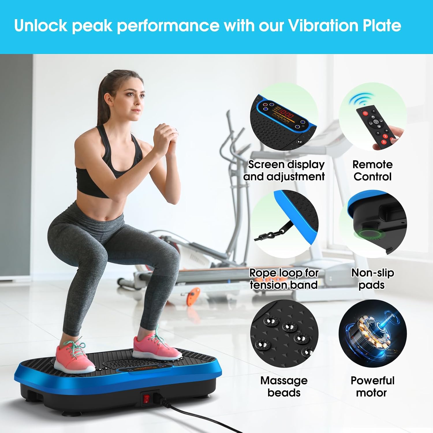 Detalle de SoftGym Vibration Plate Exercise Machine (Lymphatic Drainage & Full-Body Training) — 450 lb capacity