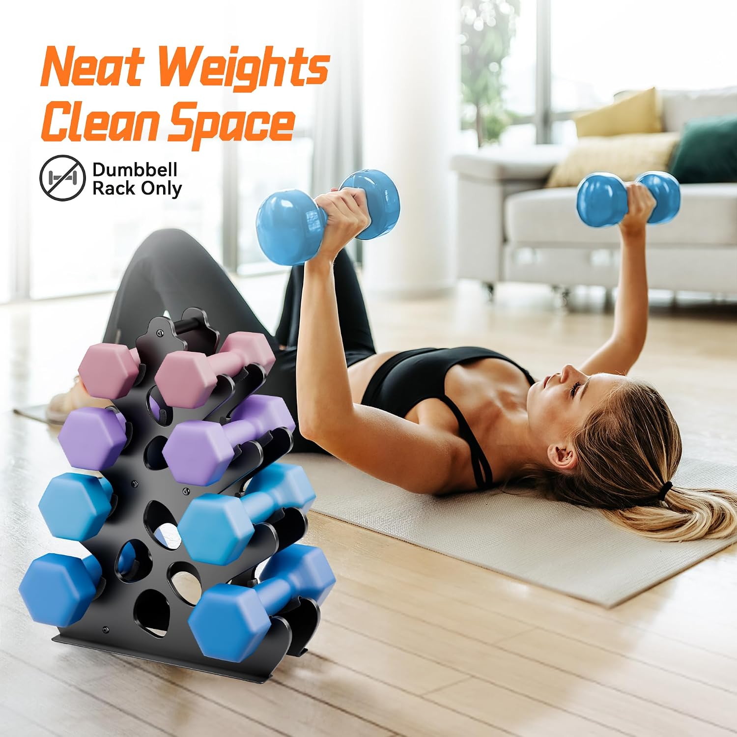 Thumbnail 4 de 3-Tier Dumbbell Rack