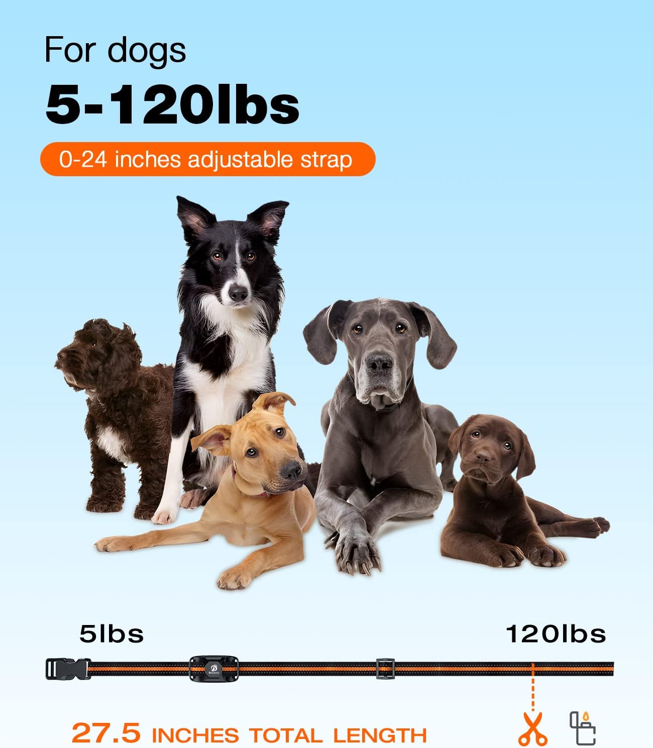Thumbnail 3 de Bousnic Dog Shock Collar with Remote (5-120 lbs) — 3300Ft Range, Dual-Channel, IP67 Waterproof