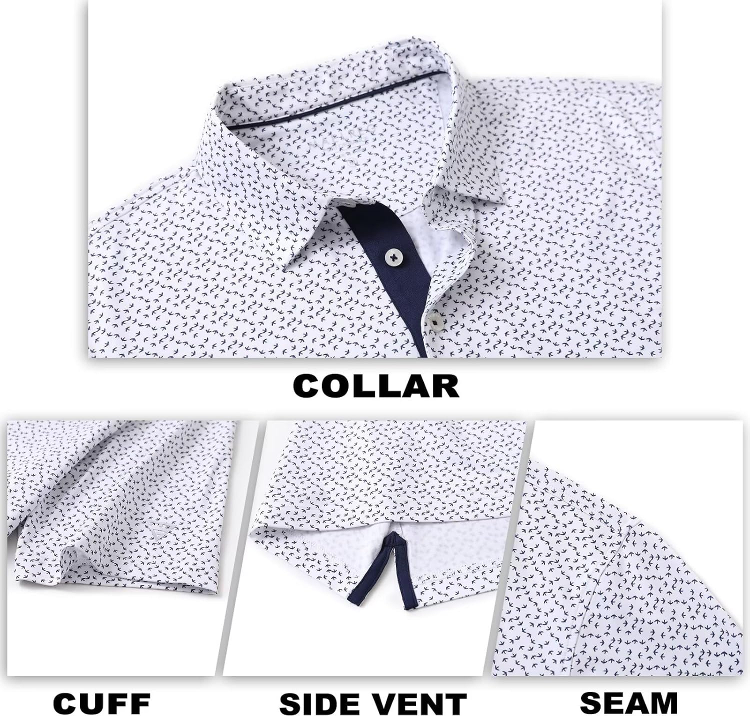 Detalle de M MAELREG Men’s Golf Shirt Short Sleeve Dry-Fit Printed Performance Polo (UPF 30+)