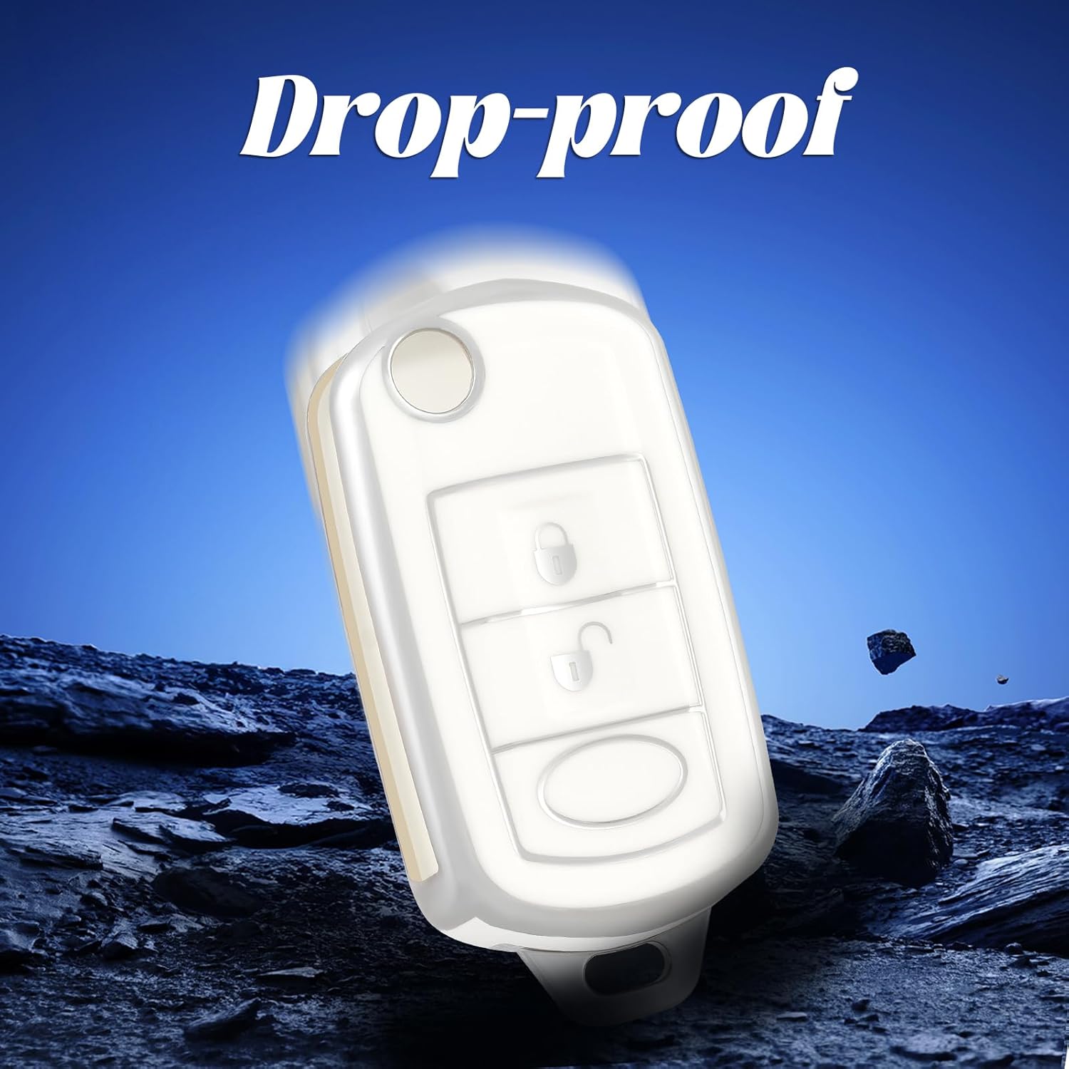 Thumbnail 2 de OFF WE GO car key cover case (TPU) for Land Rover Range Rover Sport, LR3 and Discovery 3 – White Silver