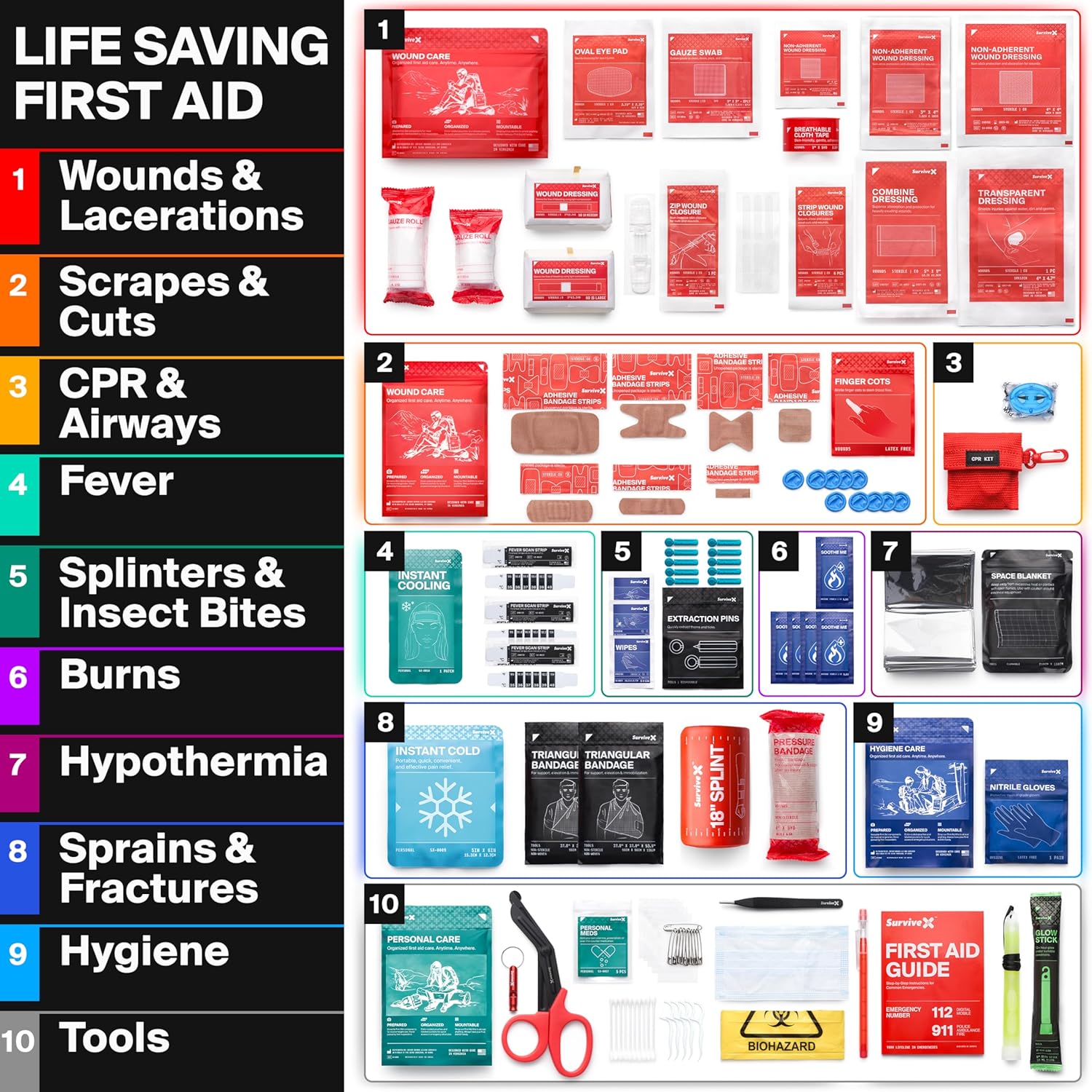 Thumbnail 3 de SurviveX Large First Aid Kit 1 Pack