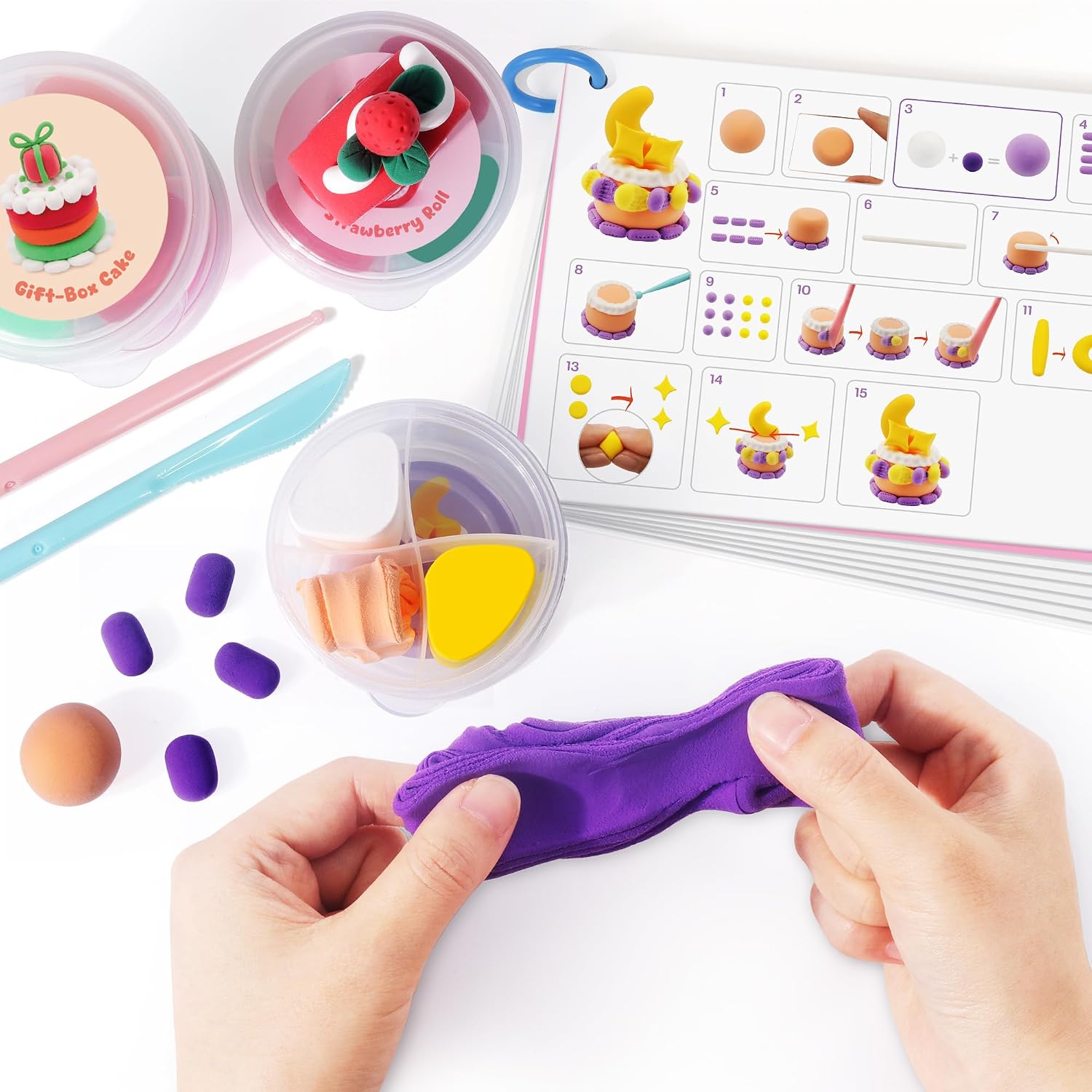 Detalle 1 de Helsort air-dry clay kit, 12 cake projects