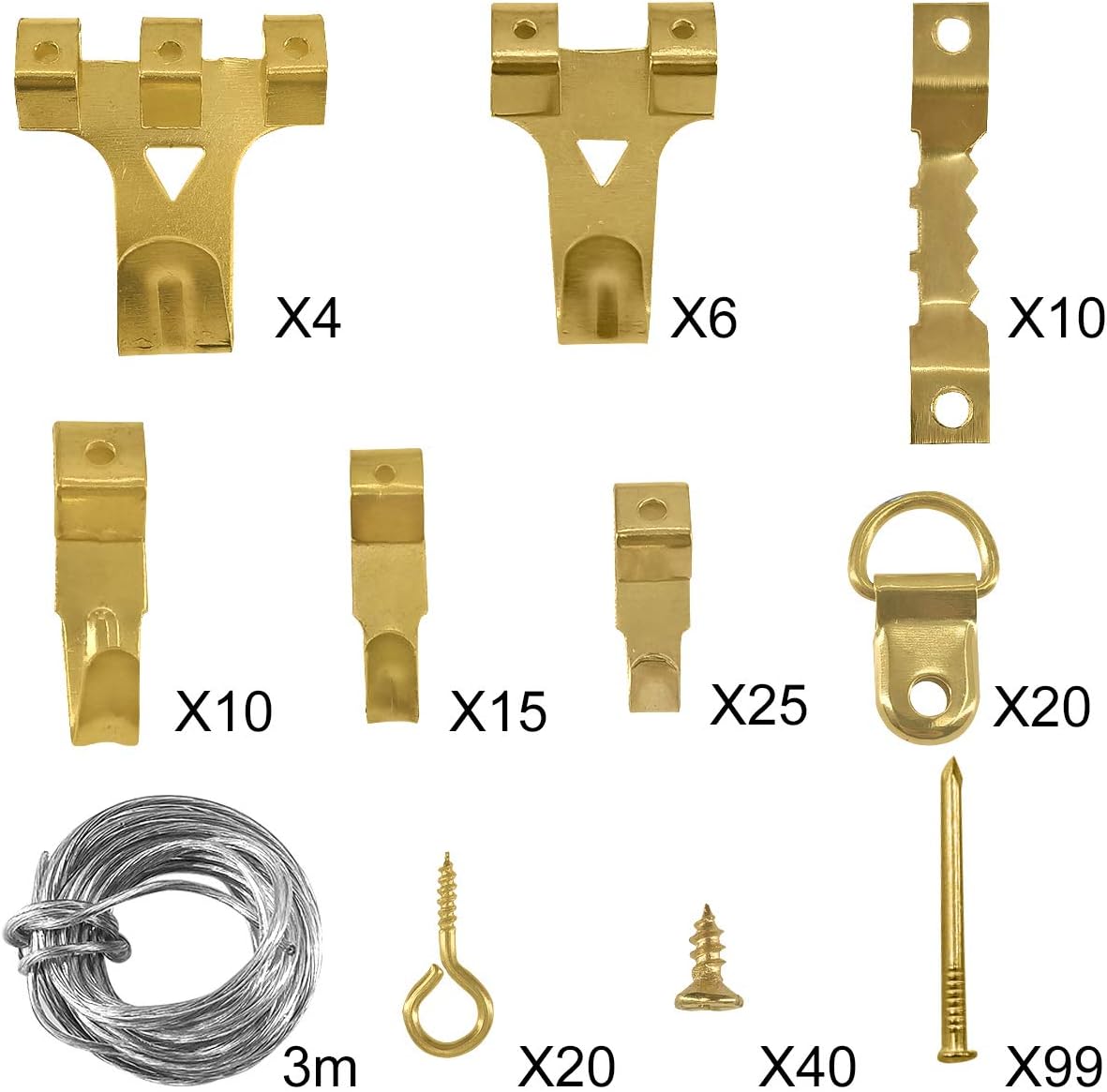 Detalle 2 de 250pcs Picture Hooks Hanging Kit with D‑rings