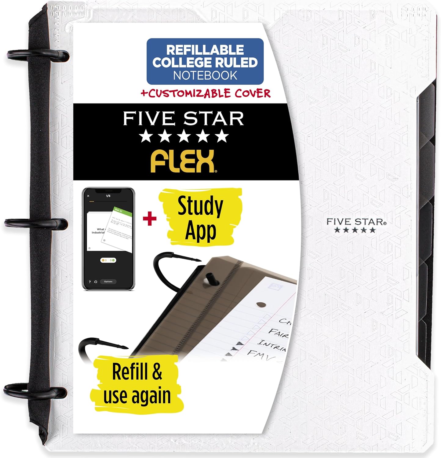 Detalle de Five Star 29326AE2 リフィル対応ノートバインダー、大学罫・1インチリング・200枚収納