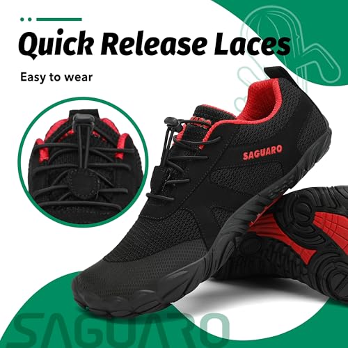 Thumbnail 4 de SAGUARO Barefoot minimalistas para training y trail running (Negro Hollín) – Zapatillas ultraligeras con puntera ancha, 38 EU