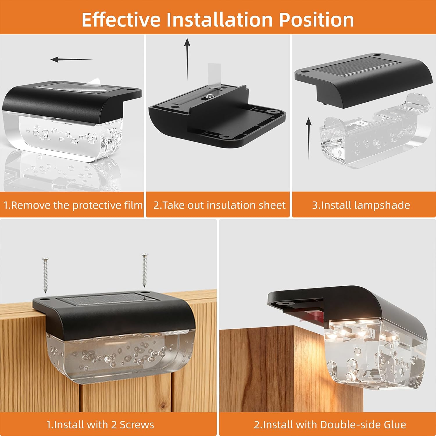 Thumbnail 6 de Lankey Sound 8-Pack Solar Fence Lights – Warm White, IP65 Waterproof